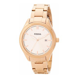 Reloj De Mujer Fossil Metal Oro Rosado Bq3184