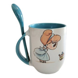 Taza Disney Princesa Cenicienta Con Cuchara 