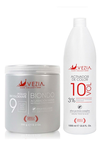 Decolorante Biondo 350g + Peroxido Vezia 1 Litro