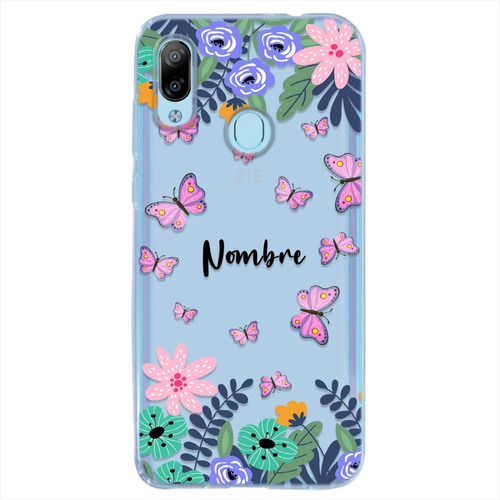 Funda Para Zte Mariposas Personalizada Con Nombre