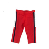 Calça Legging Vermelha C/ Detalhe Azul/branco Tommy Infantil