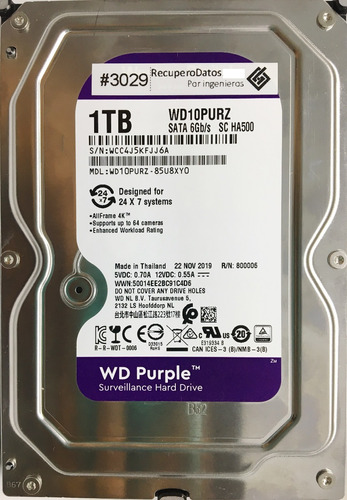 Wd Wd10purz-85u8xy0 1000gb Sata - 03686 Recuperodatos