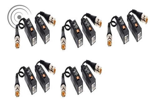 5 Pares De Video Balun Cctv A Presión Ahd/cvi /tvi