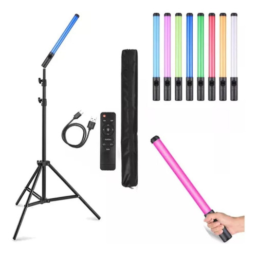 Tubo Barra Luz Led Rgb Fotografia Con Tripode 2.10cm Control