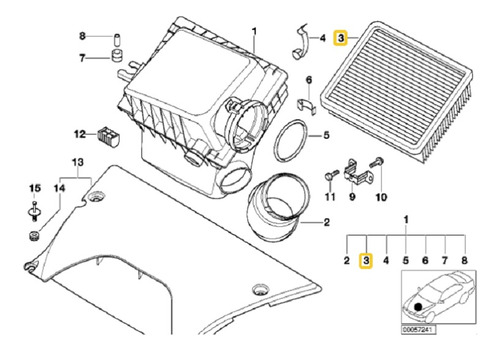 Filtro Aire Motor 736675 Bmw E34 530i 540i X5 E53 4.4i 4.8i Foto 3