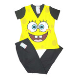 Uniforme Anti-fluidos Para Dama Bob Esponja (1 Filp/1 Pant).