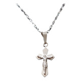 Cadena Collar Cruz Jesús Mujer Niños Plata 925 + Caja Regalo