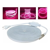 Mangueira Led Neon Rosa 5m 8x16mm Flex Alto Brilho 110/220v