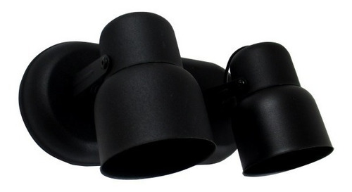 Aplique 2 Luces Negro Base Oval Apto Baño Económico Lr8120