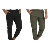 Pack X2 Pantalon Gabardina Cargo Oficina Trabajo Colores