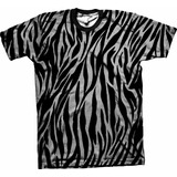 Camiseta Zebra  Estampa  Animal Print Cinza