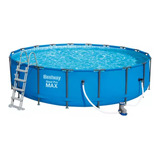 Pileta Estructural Redondo Bestway 56462 Con Capacidad De 23062 Litros De 549cm De Largo X 549cm De Ancho De 5.49m De Diámetro  Azul Diseño Mosaico