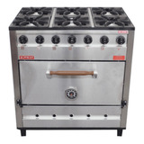 Cocina Pevi Industrial 6 Hornallas 85cm Horno Pizzero 