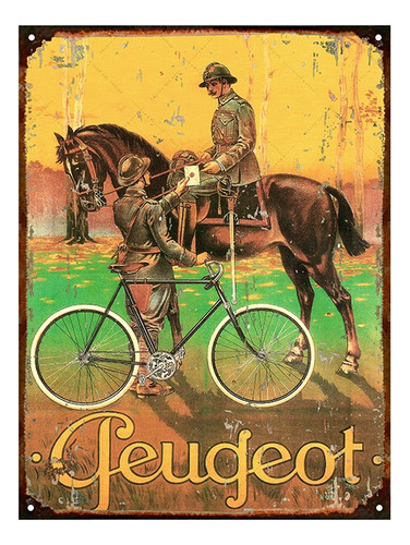 Cartel Chapa Publicidad Antigua Bici Bicicleta Peugeot L211