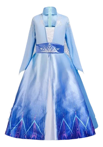 Vestido De Niña Para Fiesta Frozen 2 Elsa Azul