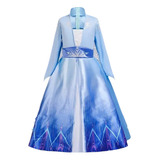 Vestido De Niña Para Fiesta Frozen 2 Elsa Azul