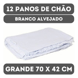 Pano De Chão Grande Branco 70x40cm Kit Com 12 Saco Duplo Ec