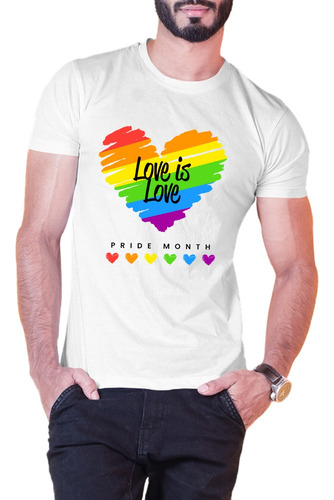 Playera Lgbt Orgullo Gay Love Is Love Pride Month Arcoiris 