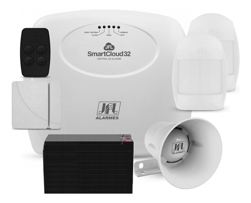Kit Alarme Jfl Smartcloud 32 Wi-fi Ethernet Via App 3 Sensor