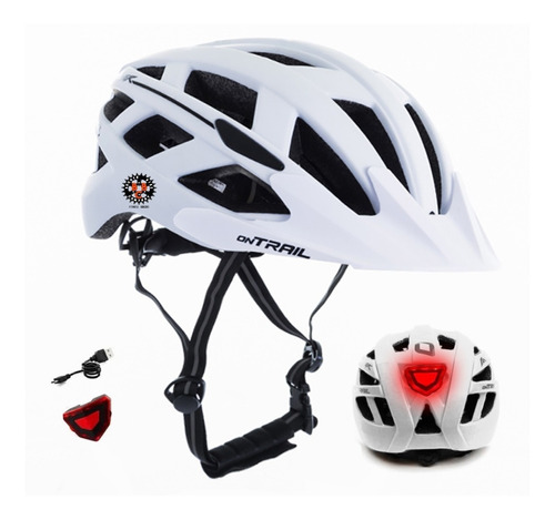 Casco On Trail Panzer Con Luz Recargable/desmontable Mtb Rut