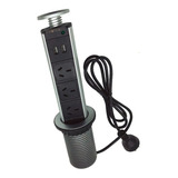 Tomacorriente Oculto Estacion De Carga Telescopica Usb 220v Color Negro