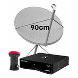 Kit 1 Receptor Digital Satbox Aquário - Antena 90cm Lnbf Ku