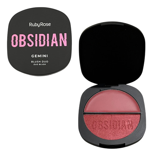 Duo De Blush Cremoso Compacto Gemini Obsidian Ruby Rose Cor4