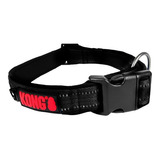 Kong Perro Collar Perro Grande 25mm Ajustable 45-66cm Tamaño Del Collar Grande Color Negro