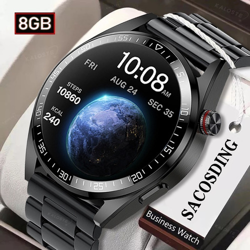 Reloj Inteligente Amoled Music De 8 G Para Hombres Llamada B