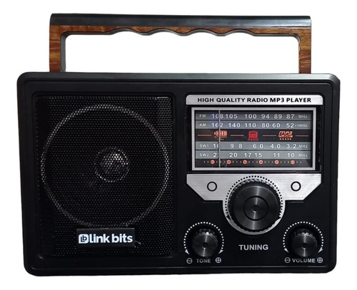 Bocina Retro Con Radio Am/fm Con Bluetooth Link Bits, Rd-213 Color Negro