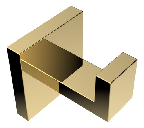 Cabide Gancho Quadrado Inox 304 Gold Dourado Brilhante Top