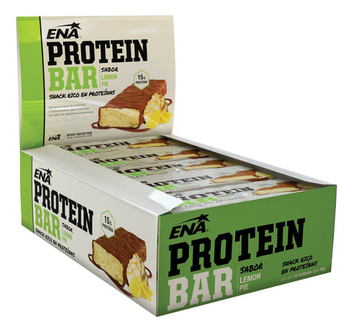 Suplemento En Barra Ena Sport  Protein Bar Proteínas Sabor Lemon Pie En Caja De 740g Pack X 16 U