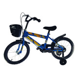 Bicicleta Infantil Aro 16 Com Cestinha Elite Cor Azul