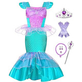 Vestido De Sirena Niñas, Regalo De Cumpleaños De Hall...