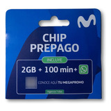 Chip Movistar 100 Unidades Incluye 2 Gb + 100 Minutos