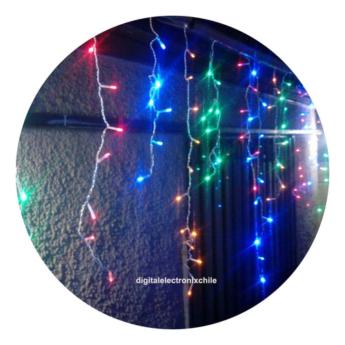 Cascada Multicolor 300 Led Luces Navideñas 6 Mts Extendido