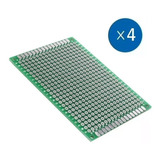 Pack De 4 Placas Perforadas Pcb Fr4 Doble Cara 50 X 70mm 