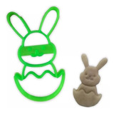 Cortante Plastico 3d Galletitas - Huevo Con Conejo