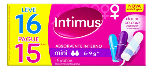 Intimus Absorvente Interno Mini 16 Unidades