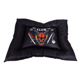 Cama Para Mascota Negra Mediana Estampado De Stranger Things Color Negro