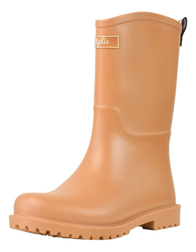 Botas Lluvia Mujer Mediana Yorq Bottplie- Camel Oscuro Matte