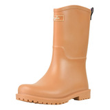 Botas Lluvia Mujer Mediana Yorq Bottplie- Camel Oscuro Matte