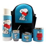 Set Matero En Eco Cuero Costurado - Snoopy