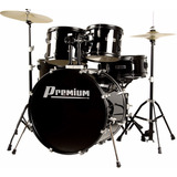 Bateria Acústica Premium Dx722 Completa Preta Na Sonic Som 