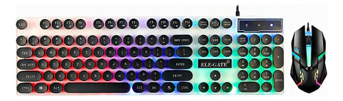 Kit Teclado Mouse Gamer Luz Rgb Iluminado Led Usb Alambrico Color Del Mouse Negro