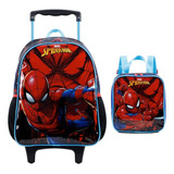 Mochila Infantil Homem Aranha Bolsa Escolar Rodinhas 16l