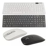 Kit Teclado Mouse Inalámbrico K06 Blanco Y Negro 2.4g