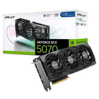 Tarjeta De Video Pny Nvidia Geforce Rtx 5070 Overclocked Triple Fan 12gb Gddr7 Pcie 5.0 | Meses sin interés
