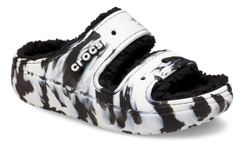 Zueco Crocs Cozzzy Marbled Unisex Blanco/negro