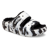 Zueco Crocs Cozzzy Marbled Unisex Blanco/negro